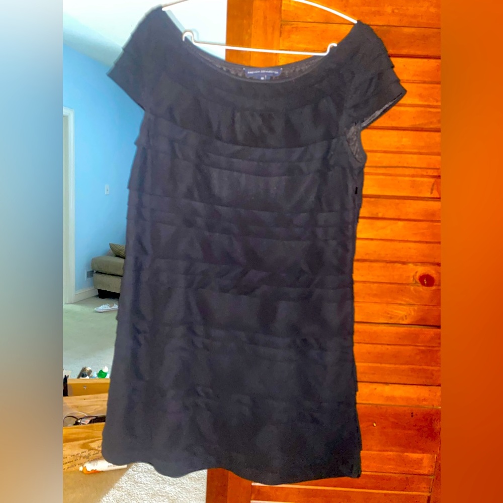 Black tiered French connection dress